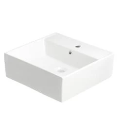 Atlantic Wastafel Jace Vierkant Wit 46x46x15 Cm -Badkamer Verkoop 123 148