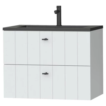 Tiger Maryport Badkamermeubelset 80 Cm Mat Wit Met Matzwarte Polybeton Wastafel En Matzwarte Grepen 3 Tiger Maryport Badkamermeubelset 80 Cm Mat Wit Met Matzwarte Polybeton Wastafel En Matzwarte Grepen