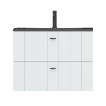 Tiger Maryport Badkamermeubelset 80 Cm Mat Wit Met Matzwarte Polybeton Wastafel En Matzwarte Grepen 6 Tiger Maryport Badkamermeubelset 80 Cm Mat Wit Met Matzwarte Polybeton Wastafel En Matzwarte Grepen - Afbeelding 4