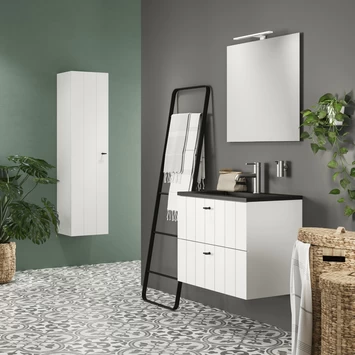 Tiger Maryport Badkamermeubelset 80 Cm Mat Wit Met Matzwarte Polybeton Wastafel En Matzwarte Grepen 11 Tiger Maryport Badkamermeubelset 80 Cm Mat Wit Met Matzwarte Polybeton Wastafel En Matzwarte Grepen - Afbeelding 9