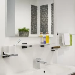 Tiger Bekerhouder Zenna Hangend Met Beker Chroom/Wengé -Badkamer Verkoop 123 1550