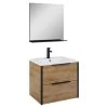 Atlantic Badmeubelset Aria met Spiegel En Wtte Wastafel 60cm Canela Eiken -Badkamer Verkoop 123 1765