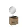 Atlantic Badmeubelset Stella Met Spiegel En Zwarte Wastafel 60cm Canela Eiken -Badkamer Verkoop 123 1953