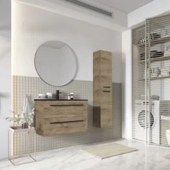 Atlantic Badmeubelset Stella Met Spiegel En Zwarte Wastafel 60cm Canela Eiken 5 Atlantic Badmeubelset Stella Met Spiegel En Zwarte Wastafel 60cm Canela Eiken -Badkamer Verkoop 123 1954