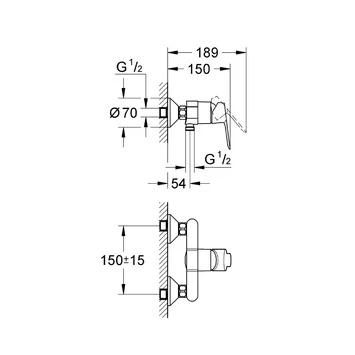 Grohe Douchekraan Start Edge Chroom 4 Grohe Douchekraan Start Edge Chroom - Afbeelding 2