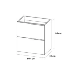 Tiger Badmeubelset Pocket 60 Cm Met 2 Lades Naturel Eik Incl. Looppoten -Badkamer Verkoop 123 207