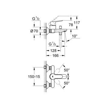 Grohe Badkraan Start Edge Chroom 15 Cm 5 Grohe Badkraan Start Edge Chroom 15 Cm - Afbeelding 3