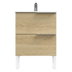 Tiger Badmeubelset Pocket 60 Cm Met 2 Lades Naturel Eik Incl. Looppoten -Badkamer Verkoop 123 210