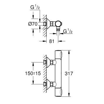 Grohe Precision Flow Thermostatische Douchekraan M 12 Grohe Precision Flow Thermostatische Douchekraan M - Afbeelding 10