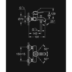 GROHE Badkraan Start Classic Met Hendel Chroom 15 Cm -Badkamer Verkoop 123 2177