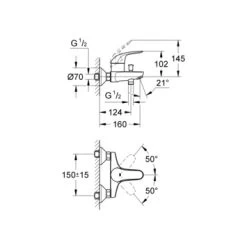 GROHE Badkraan Swift Met Hendel Chroom 15 Cm -Badkamer Verkoop 123 2182