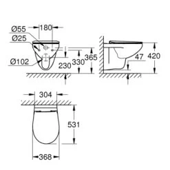 Grohe Wandcloset Bau -Badkamer Verkoop 123 2197