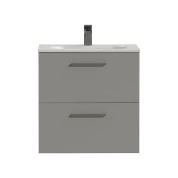 Tiger Badkamermeubel Studio 60 Cm Mat Grijs Met Polybeton Wastafel Mat Wit En Vierkante Grepen 3 Tiger Badkamermeubel Studio 60 Cm Mat Grijs Met Polybeton Wastafel Mat Wit En Vierkante Grepen