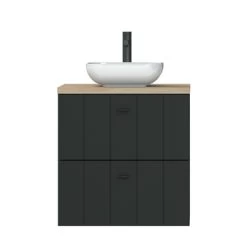 Tiger Maryport Badkamermeubelset 60 Cm Mat Zwart Met Licht Eiken Wasblad, Keramische Opzetkom En Matzwarte Grepen 20 Tiger Maryport Badkamermeubelset 60 Cm Mat Zwart Met Licht Eiken Wasblad, Keramische Opzetkom En Matzwarte Grepen -Badkamer Verkoop 123 2322