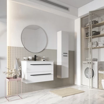 Atlantic Badmeubelset Stella Met spiegel En Witte wastafel 80cm Mat Wit 4 Atlantic Badmeubelset Stella Met spiegel En Witte wastafel 80cm Mat Wit - Afbeelding 2