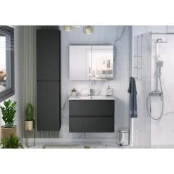 Atlantic By Allibert Badmeubelset Donna 80 Cm Mat Zwart -Badkamer Verkoop 123 2340