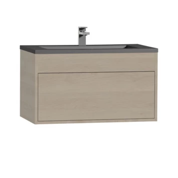 Tiger Helsinki Badkamermeubel 80 Cm Naturel Eiken Met Wastafel Polybeton Zwart 3 Tiger Helsinki Badkamermeubel 80 Cm Naturel Eiken Met Wastafel Polybeton Zwart