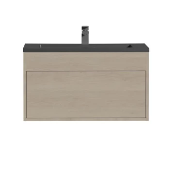 Tiger Helsinki Badkamermeubel 80 Cm Naturel Eiken Met Wastafel Polybeton Zwart 4 Tiger Helsinki Badkamermeubel 80 Cm Naturel Eiken Met Wastafel Polybeton Zwart - Afbeelding 2