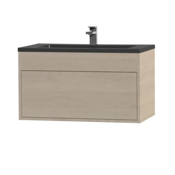 Tiger Helsinki Badkamermeubel 80 Cm Naturel Eiken Met Wastafel Polybeton Zwart 5 Tiger Helsinki Badkamermeubel 80 Cm Naturel Eiken Met Wastafel Polybeton Zwart - Afbeelding 3