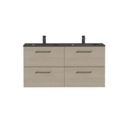 Tiger Badkamermeubel Studio 120cm Naturel Eik/matzwart Met Ronde RVS Greep 6 Tiger Badkamermeubel Studio 120cm Naturel Eik/matzwart Met Ronde RVS Greep -Badkamer Verkoop 123 2395