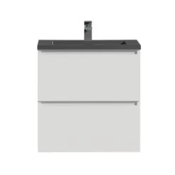 Tiger Karlo Badkamermeubel 60 Cm Hoogglans Wit Met Wastafel Zwart -Badkamer Verkoop 123 2490