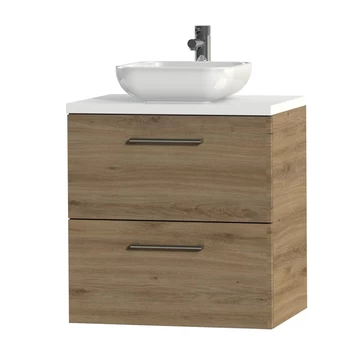 Tiger Badkamermeubel Studio 60 Cm Chalet Eik Met Keramische Waskom Hoogglans Wit En Ronde Grepen 5 Tiger Badkamermeubel Studio 60 Cm Chalet Eik Met Keramische Waskom Hoogglans Wit En Ronde Grepen - Afbeelding 3