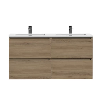 Tiger Karlo Badkamermeubel 120 Cm Chalet Eiken Met Wastafel Hoogglans Wit 5 Tiger Karlo Badkamermeubel 120 Cm Chalet Eiken Met Wastafel Hoogglans Wit - Afbeelding 3