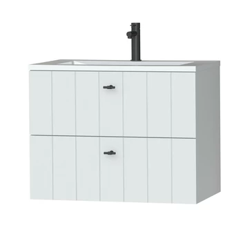 Tiger Maryport Badkamermeubelset 80 Cm Mat Wit Met Wit Glanzende Polybeton Wastafel En Matzwarte Grepen 3 Tiger Maryport Badkamermeubelset 80 Cm Mat Wit Met Wit Glanzende Polybeton Wastafel En Matzwarte Grepen