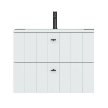 Tiger Maryport Badkamermeubelset 80 Cm Mat Wit Met Wit Glanzende Polybeton Wastafel En Matzwarte Grepen 5 Tiger Maryport Badkamermeubelset 80 Cm Mat Wit Met Wit Glanzende Polybeton Wastafel En Matzwarte Grepen - Afbeelding 3