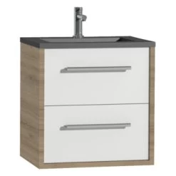 Tiger Badkamermeubel Boston 60cm Chalet Eik/matzwart Met Grepen Chroom -Badkamer Verkoop 123 2656