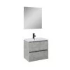 Atlantic Badmeubelset Heon met Spiegel En Witte Wastafel 60cm Beton -Badkamer Verkoop 123 266