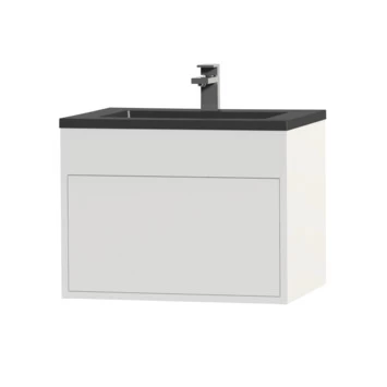 Tiger Helsinki Badkamermeubel 60 Cm Hoogglans Wit Met Wastafel Polybeton Zwart 5 Tiger Helsinki Badkamermeubel 60 Cm Hoogglans Wit Met Wastafel Polybeton Zwart - Afbeelding 3