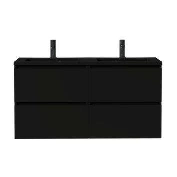 Tiger Karlo Badkamermeubel 120 Cm Mat Zwart Met Zwarte Wastafel 5 Tiger Karlo Badkamermeubel 120 Cm Mat Zwart Met Zwarte Wastafel - Afbeelding 3