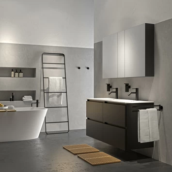 Tiger Karlo Badkamermeubel 120 Cm Mat Zwart Met Zwarte Wastafel 9 Tiger Karlo Badkamermeubel 120 Cm Mat Zwart Met Zwarte Wastafel - Afbeelding 7