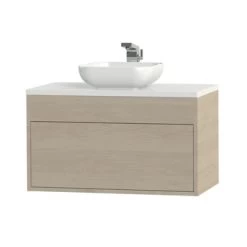 Tiger Helsinki Badkamermeubel 80 Cm Naturel Eiken Met Waskom -Badkamer Verkoop 123 2731