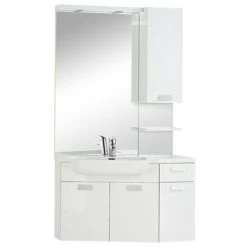 Fabulous Badmeubelset Linkshoekig Hoogglans Wit 100 Cm