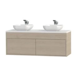 Tiger Helsinki Badkamermeubel 120 Cm Naturel Eiken Met Waskom -Badkamer Verkoop 123 2807