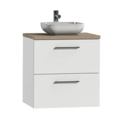 Tiger Badkamermeubel Studio 60cm Hoogglans Wit/witte Waskom Met Ronde Greep -Badkamer Verkoop 123 2832