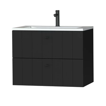 Tiger Maryport Badkamermeubelset 80 Cm Mat Zwart Met Wit Glanzende Polybeton Wastafel En Matzwarte Grepen 3 Tiger Maryport Badkamermeubelset 80 Cm Mat Zwart Met Wit Glanzende Polybeton Wastafel En Matzwarte Grepen