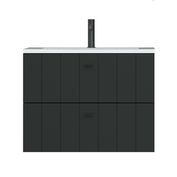 Tiger Maryport Badkamermeubelset 80 Cm Mat Zwart Met Wit Glanzende Polybeton Wastafel En Matzwarte Grepen 5 Tiger Maryport Badkamermeubelset 80 Cm Mat Zwart Met Wit Glanzende Polybeton Wastafel En Matzwarte Grepen - Afbeelding 3