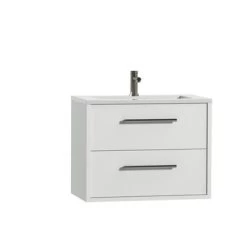 Tiger Badkamermeubel Boston 80cm Hoogglans Wit Met RVS Grepen -Badkamer Verkoop 123 2862