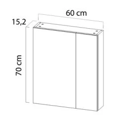 Tiger Spiegelkast S-Line 60cm Sneeuwwit -Badkamer Verkoop 123 2912