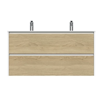 Tiger Reverse Meubelset 120 Cm Met 2 Lades Naturel Eik / Mat Wit Inclusief Oval Wastafel Dubbel Mat Wit 5 Tiger Reverse Meubelset 120 Cm Met 2 Lades Naturel Eik / Mat Wit Inclusief Oval Wastafel Dubbel Mat Wit - Afbeelding 3