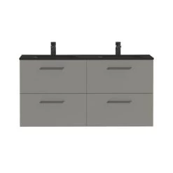 Tiger Badkamermeubel Studio 120cm Matgrijs/mat Zwart Met Vierkante Greep