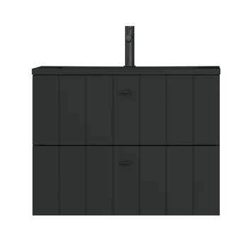 Tiger Maryport Badkamermeubelset 80 Cm Mat Zwart Met Matzwarte Polybeton Wastafel En Matzwarte Grepen 6 Tiger Maryport Badkamermeubelset 80 Cm Mat Zwart Met Matzwarte Polybeton Wastafel En Matzwarte Grepen - Afbeelding 4