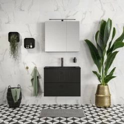 Tiger Maryport Badkamermeubelset 80 Cm Mat Zwart Met Matzwarte Polybeton Wastafel En Matzwarte Grepen 20 Tiger Maryport Badkamermeubelset 80 Cm Mat Zwart Met Matzwarte Polybeton Wastafel En Matzwarte Grepen -Badkamer Verkoop 123 2950