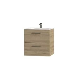 Tiger Badkamermeubel Studio 60cm Chalet Eik/matwit Met RVS Greep -Badkamer Verkoop 123 2972