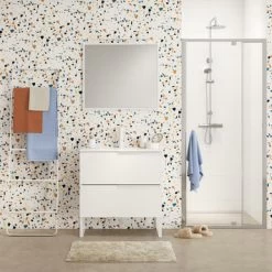 Tiger Badmeubelset Pocket 80 Cm Met 2 Lades Wit Incl. Looppoten -Badkamer Verkoop 123 2990