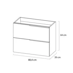 Tiger Badmeubelset Pocket 80 Cm Met 2 Lades Wit Incl. Looppoten -Badkamer Verkoop 123 2991