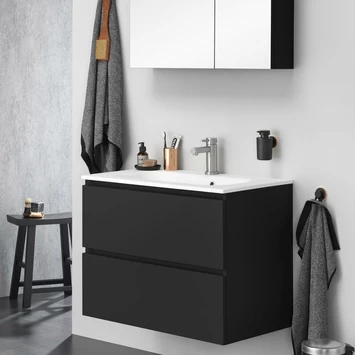 Tiger Badkamermeubel Karlo 60 Cm Mat Zwart Met Witte Wastafel 9 Tiger Badkamermeubel Karlo 60 Cm Mat Zwart Met Witte Wastafel - Afbeelding 7